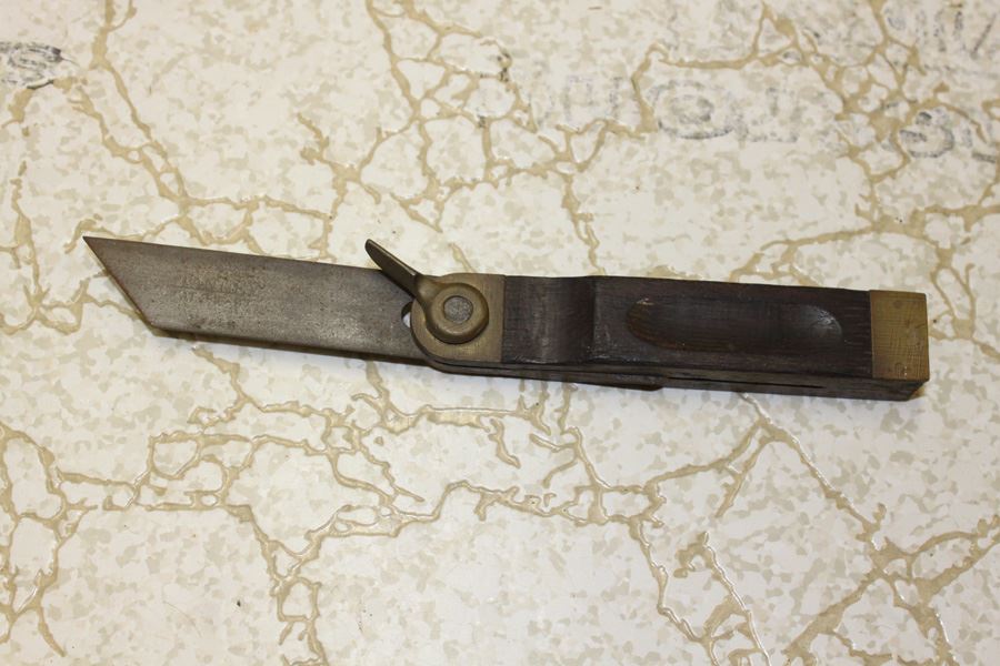 Antique 1897 Stanley Wood And Brass Tool [Photo 2]