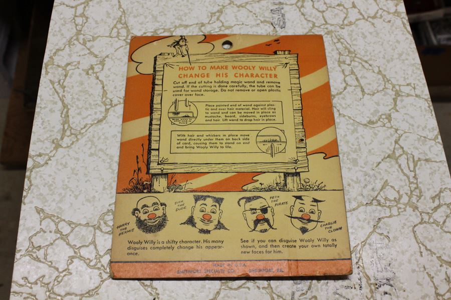 Vintage Wolly Willy Magnetic Toy Draw Hair With Magic Wand [Photo 3]