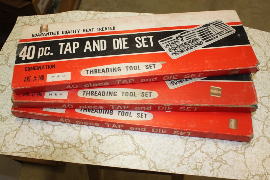 (3) 40 Piece Tap And Die Set Threading Tool Set New In Box
