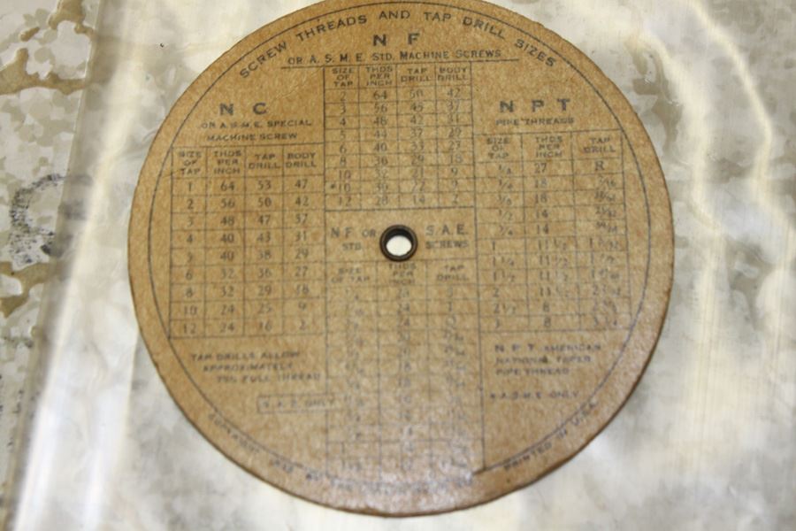 1935 Lufkin Tools Wheel For Determining Size Of Tap [Photo 2]