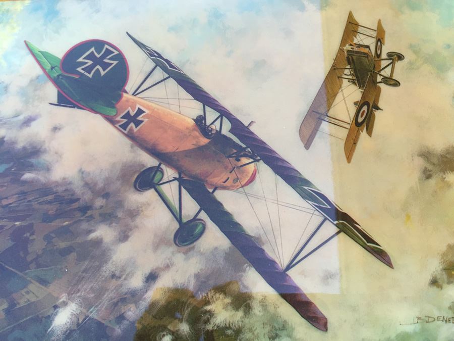 (4) J B Deneen Aviation Prints Mounted On Wood [Photo 9]