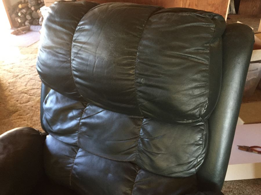 Vintage Green Leather Reclining Chair [Photo 5]