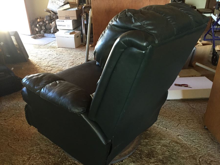 Vintage Green Leather Reclining Chair [Photo 7]