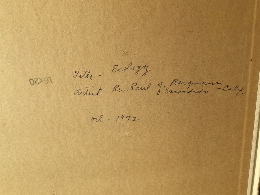 P. G. Bergmann Original Oil Painting Titled Ecology 1972 [Photo 8]