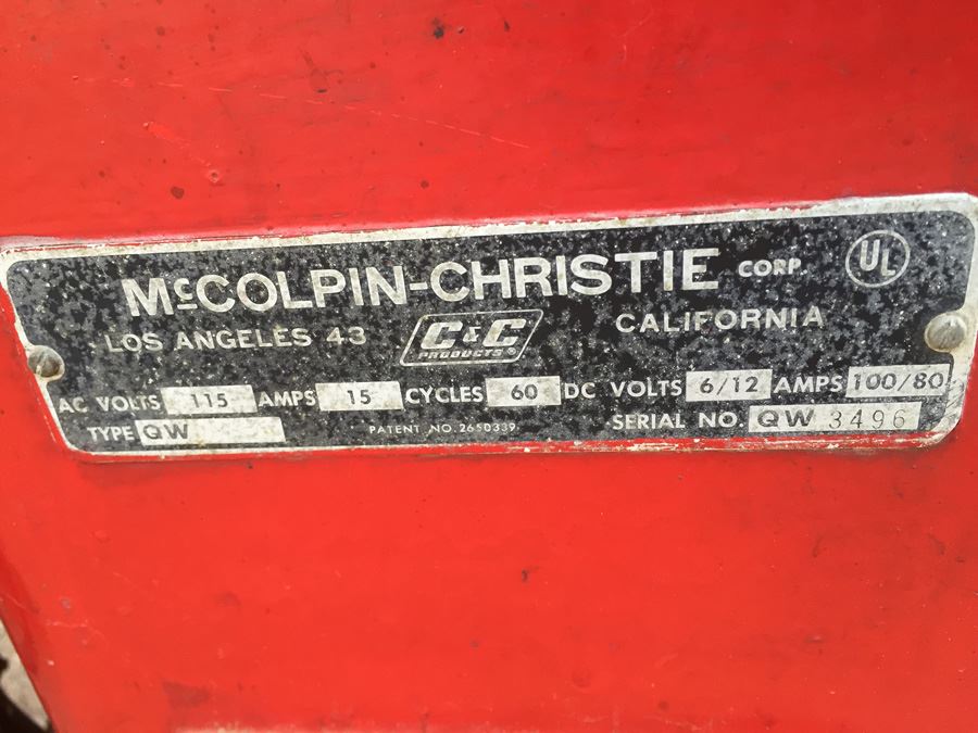 McColpin-Christie 6V-12V Portable Charger Model QW Commercial Automotive [Photo 7]