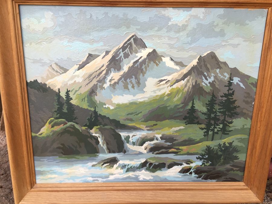 mountain scene paint by number