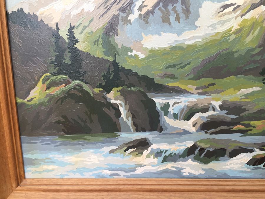 Vintage Paint By Numbers Mountain Scene [Photo 6]