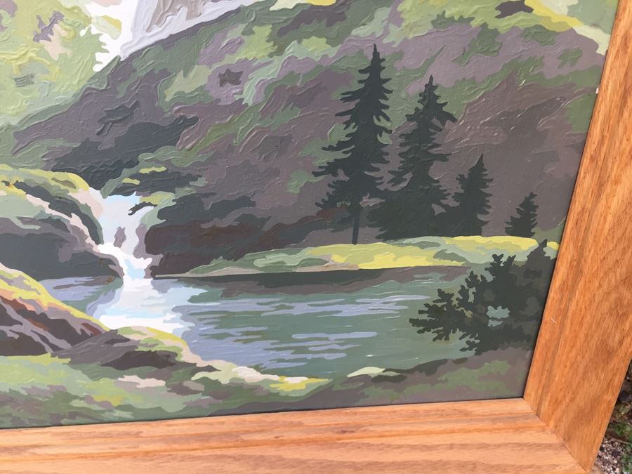 Vintage Paint By Numbers Mountain Scene [Photo 3]