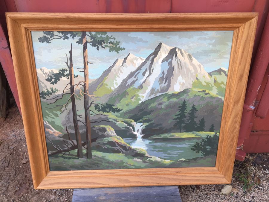 Vintage Paint By Numbers Mountain Scene [Photo 1]