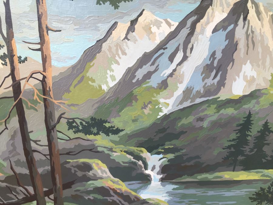 Vintage Paint By Numbers Mountain Scene [Photo 6]
