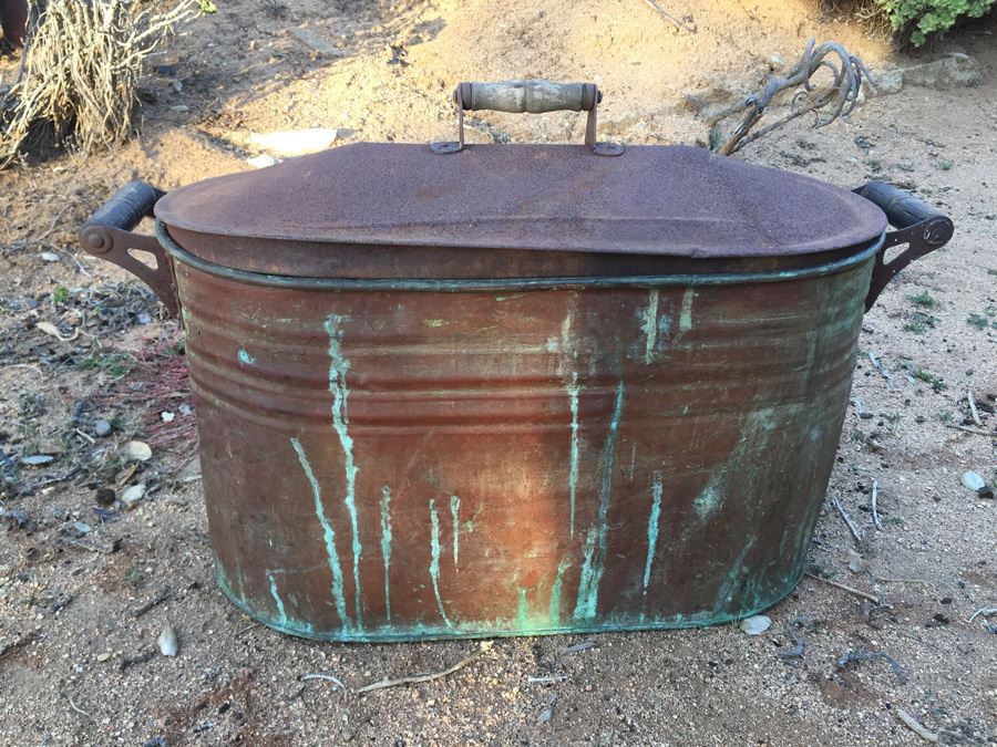 Vintage Copper Handled Pot With Lid
