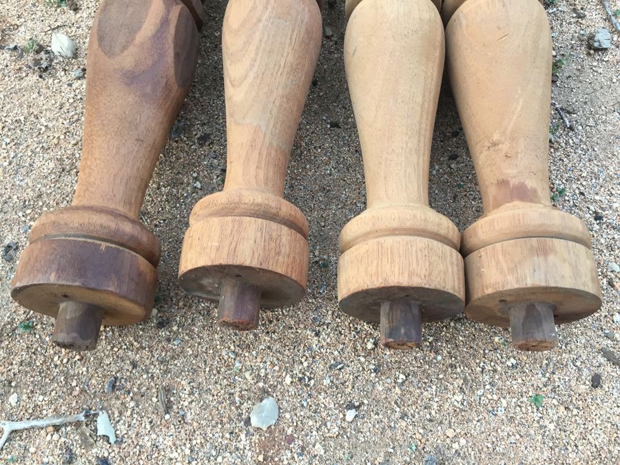 (4) Turned Wooden Legs [Photo 2]