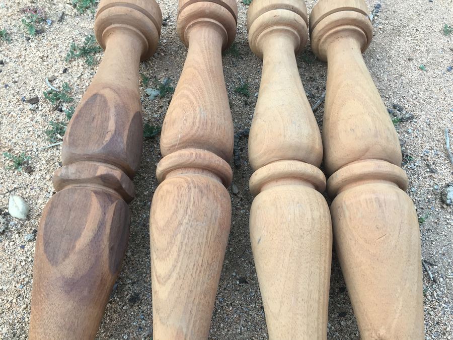 (4) Turned Wooden Legs [Photo 3]