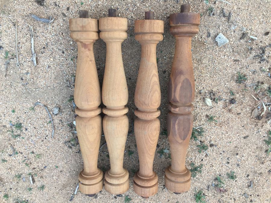 (4) Turned Wooden Legs [Photo 1]