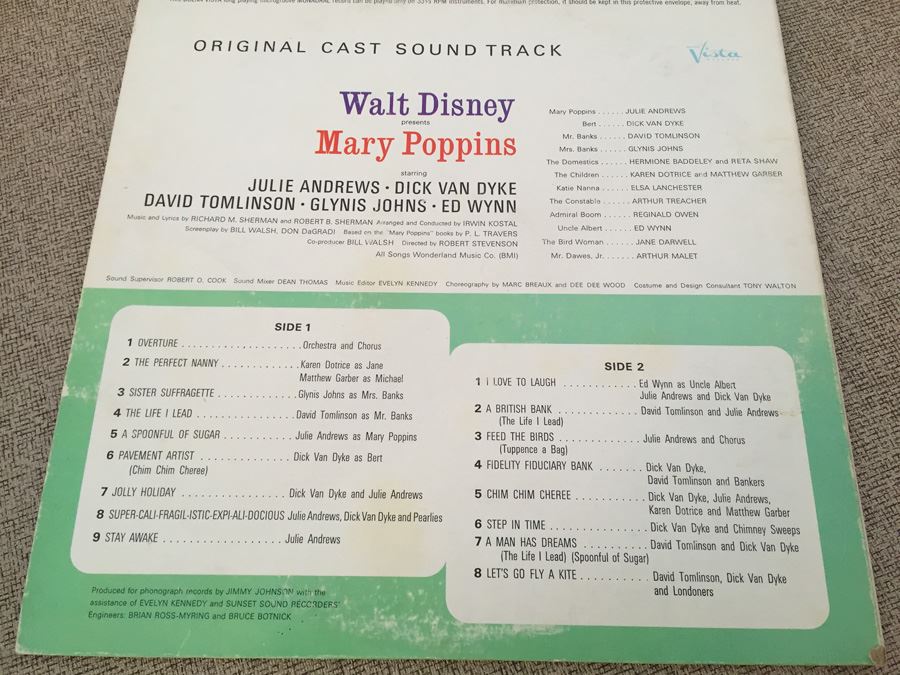 Mary Poppins Walt Disney Original Soundtrack Vinyl Record BV-4026 [Photo 4]
