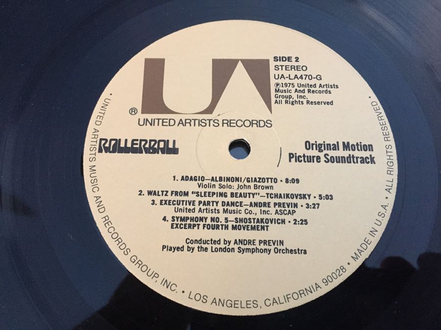 Rollerball Original Soundtrack Vinyl Record UA-LA470-G [Photo 10]