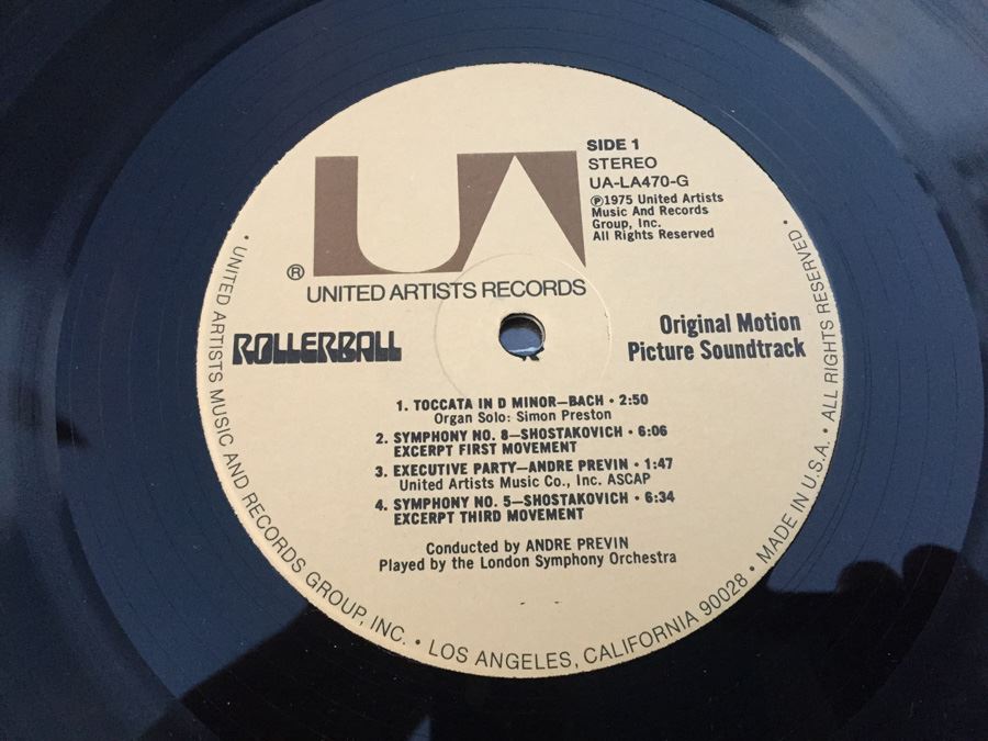 Rollerball Original Soundtrack Vinyl Record UA-LA470-G [Photo 8]