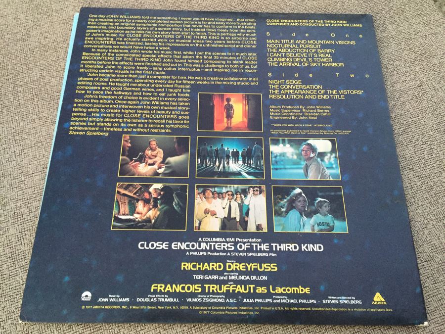 Close Encounters Of The Third Kind Original Soundtrack Vinyl Record AL 9500 [Photo 5]