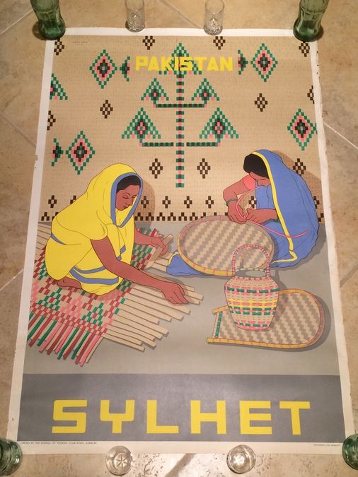 Pakistan Original Vintage Travel Poster - Sylhet Weavers