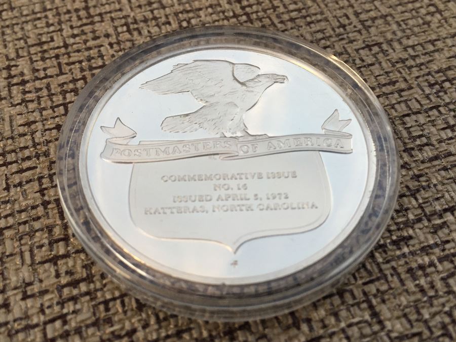 1972 Postmasters Of America Cape Hatteras Medal No. 16 - 25+ Grams of Sterling Silver [Photo 1]