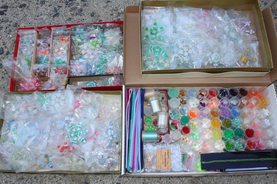 Huge Snowflake Assembly Parts Lot - 4 Boxes Filled [Photo 1]