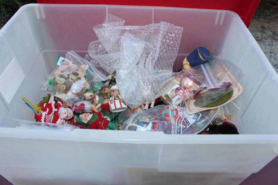 Plastic Bin Full Of Christmas Ornaments [Photo 2]