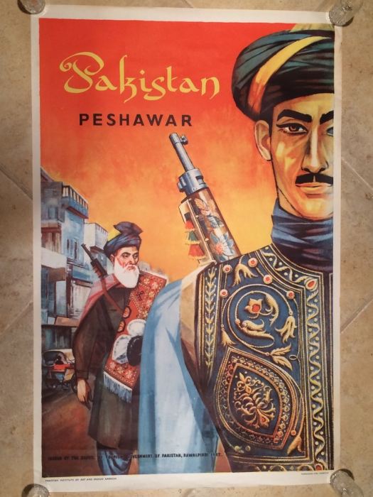  Pakistan Original Vintage Travel Poster - PESHAWAR, Rawalpindi 1963 [Photo 1]