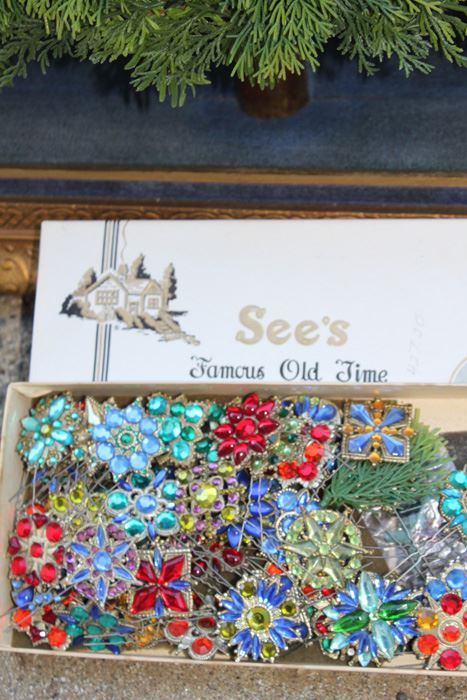 Framed Lighted Christmas Tree With Box Full Of Hand Made Decorations For Tree [Photo 3]