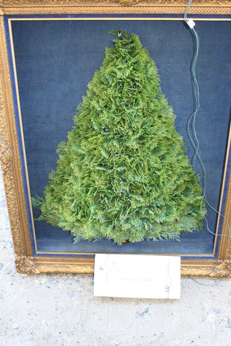 Framed Lighted Christmas Tree With Box Full Of Hand Made Decorations For Tree [Photo 5]