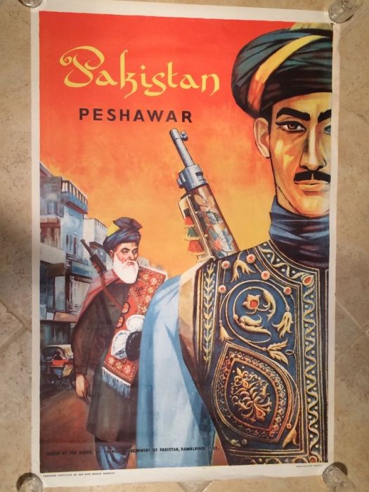  Pakistan Original Vintage Travel Poster - PESHAWAR, Rawalpindi 1963 [Photo 1]