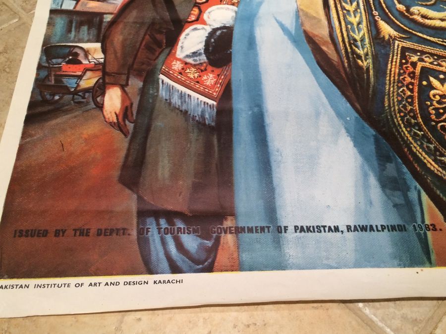  Pakistan Original Vintage Travel Poster - PESHAWAR, Rawalpindi 1963 [Photo 4]