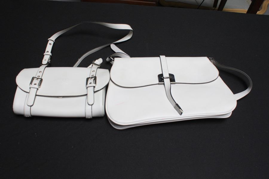 Pair Of White PRADA Replica Handbags