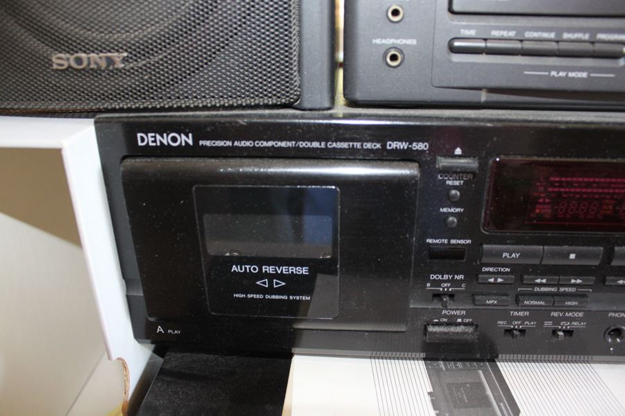 Electronics Lot Includes SONY Stereo System, Denon Double Cassette Deck And SONY 5 DISC CD Player [Photo 3]