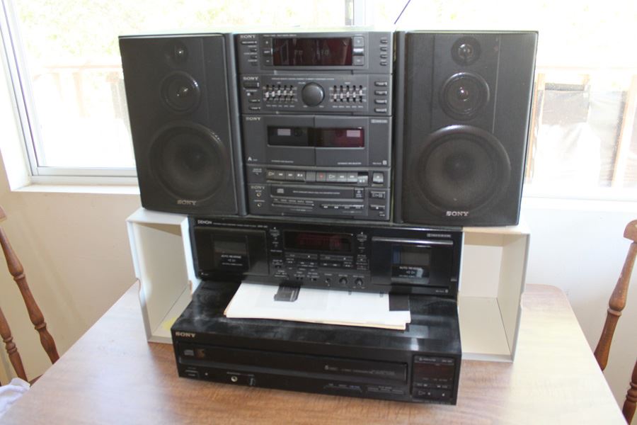 Electronics Lot Includes SONY Stereo System, Denon Double Cassette Deck And SONY 5 DISC CD Player [Photo 4]