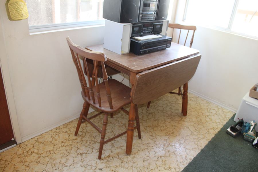 Small Drop Leaf Kitchen Table With 2 Chairs [Photo 7]