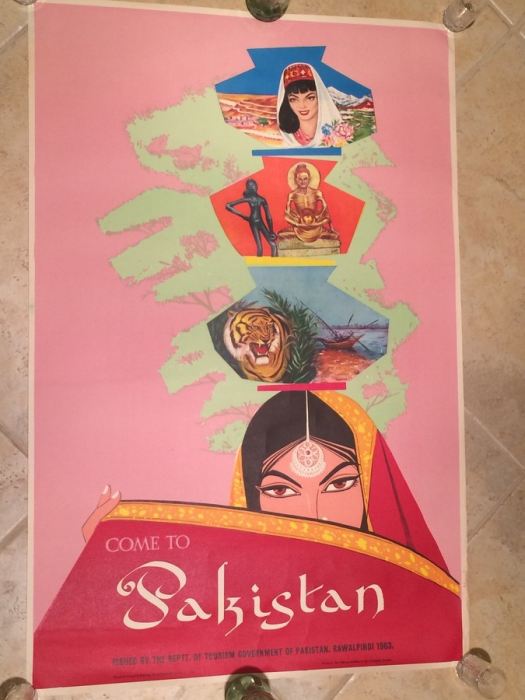 Come to Pakistan Original Vintage Travel Poster [Photo 1]