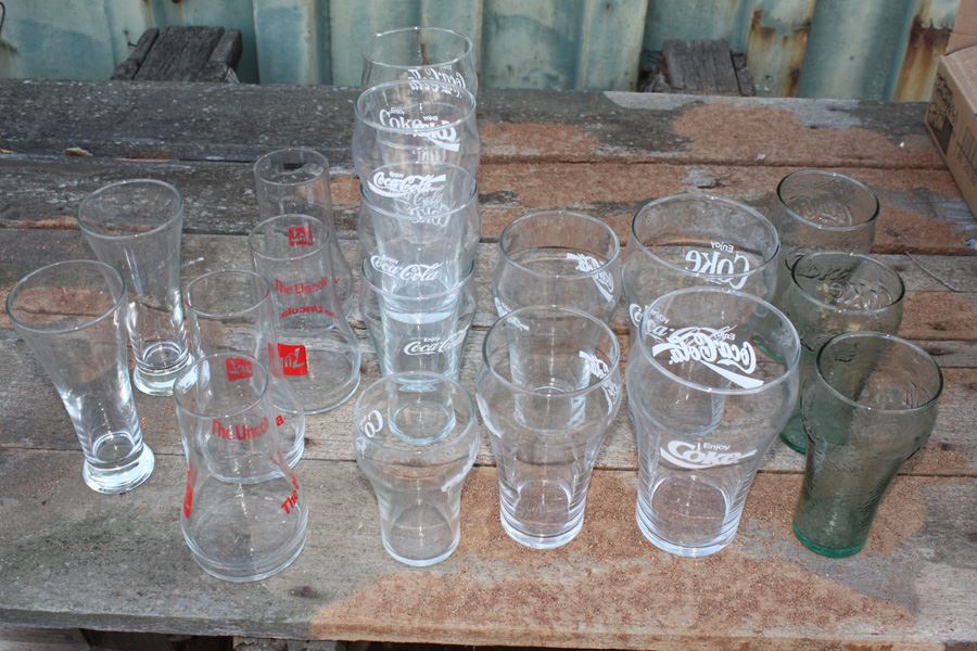 Vintage Coke And 7-Up Glasses Lot