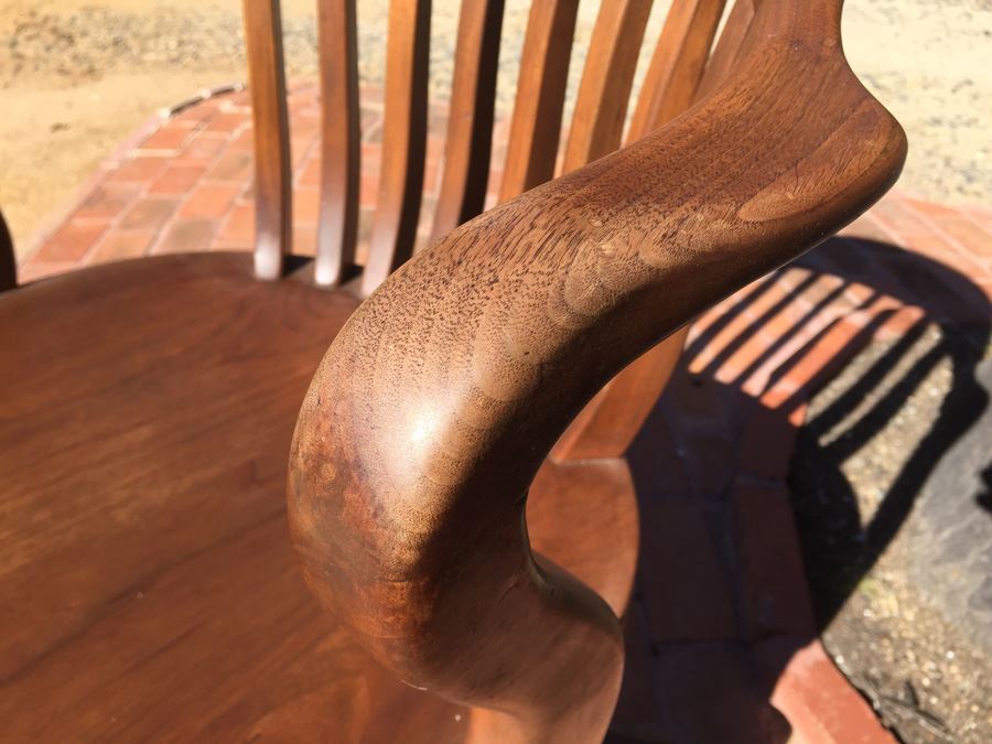 Vintage Sikes Wooden Arm Chair On Casters [Photo 5]