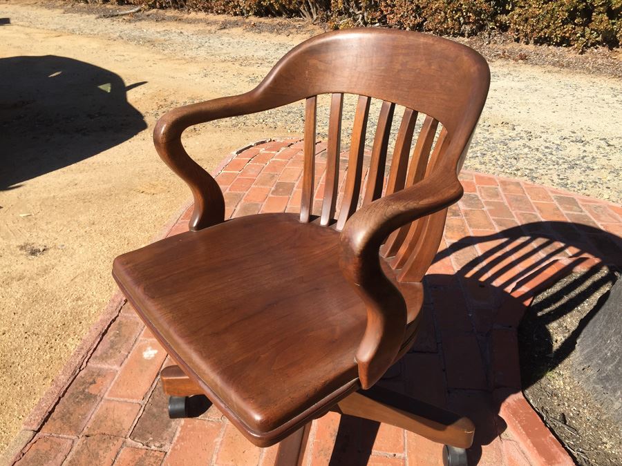 Vintage Sikes Wooden Arm Chair On Casters [Photo 4]
