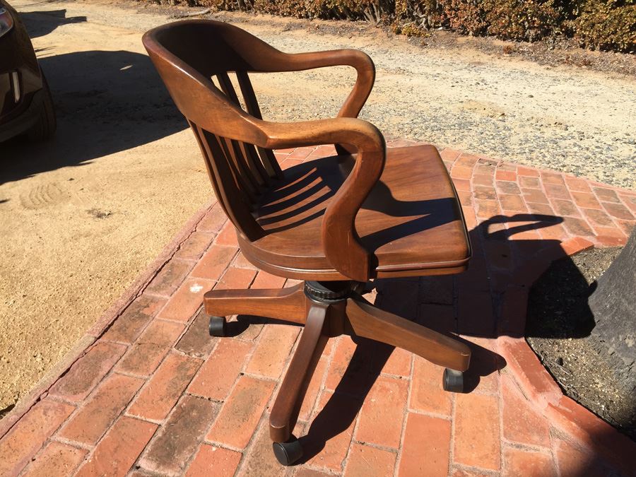 Vintage Sikes Wooden Arm Chair On Casters [Photo 8]