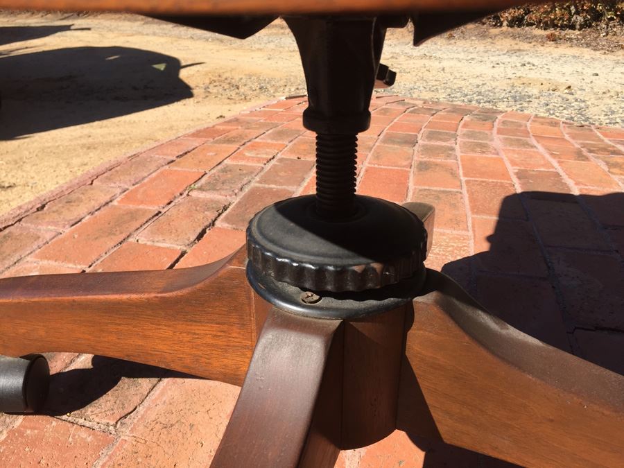 Vintage Sikes Wooden Arm Chair On Casters [Photo 6]