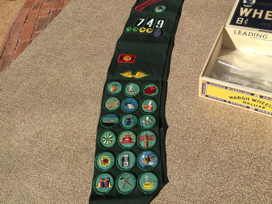 Vintage Girl Scout Sash With Badges And Pins