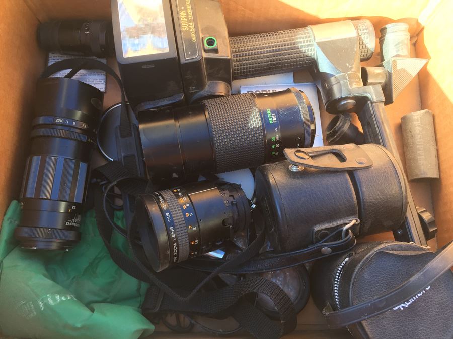 Camera Lenses And Camera Flash Lot SOLIGOR Vivitar [Photo 1]