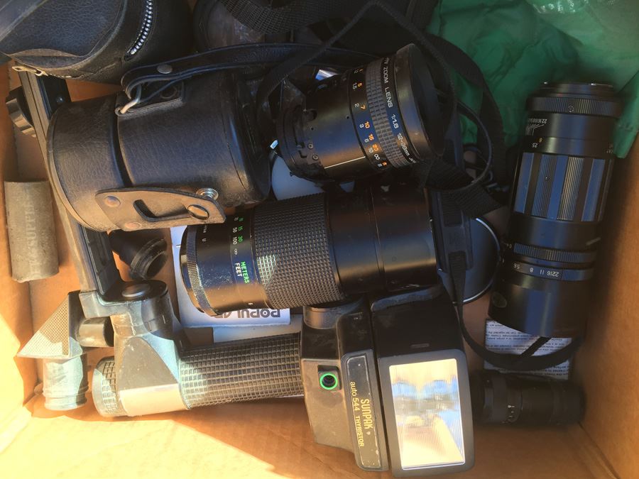 Camera Lenses And Camera Flash Lot SOLIGOR Vivitar [Photo 5]