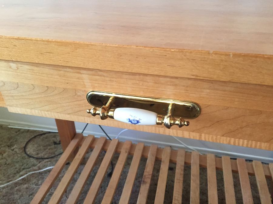 Large Wooden Kitchen Island on Casters [Photo 6]