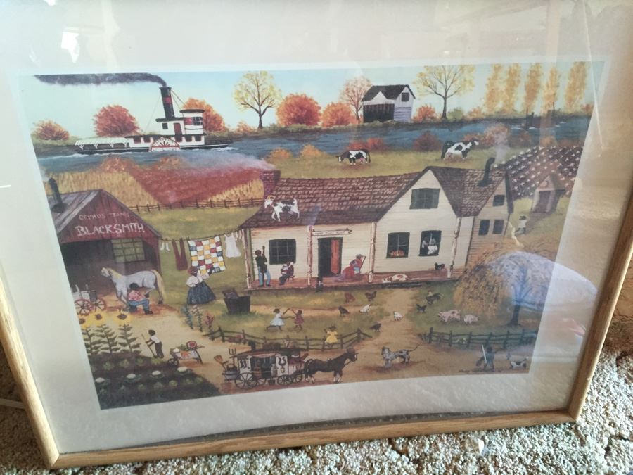 Cindy Mangutz Old Peddler Man Framed Print Primitive Americana Folk Art Print [Photo 1]