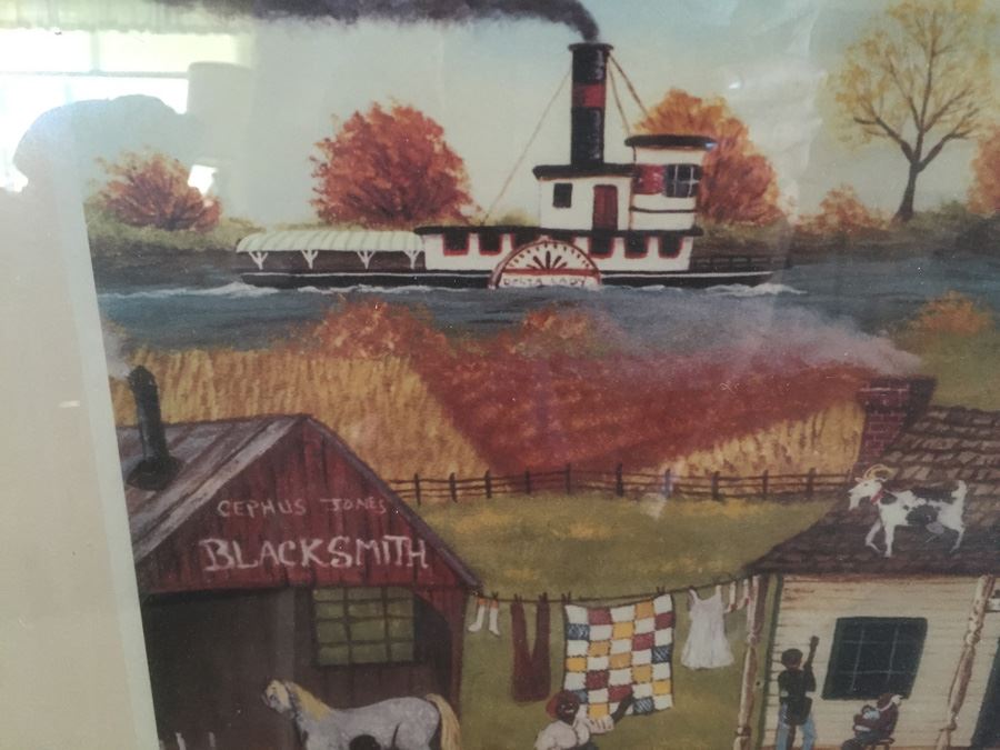 Cindy Mangutz Old Peddler Man Framed Print Primitive Americana Folk Art Print [Photo 3]