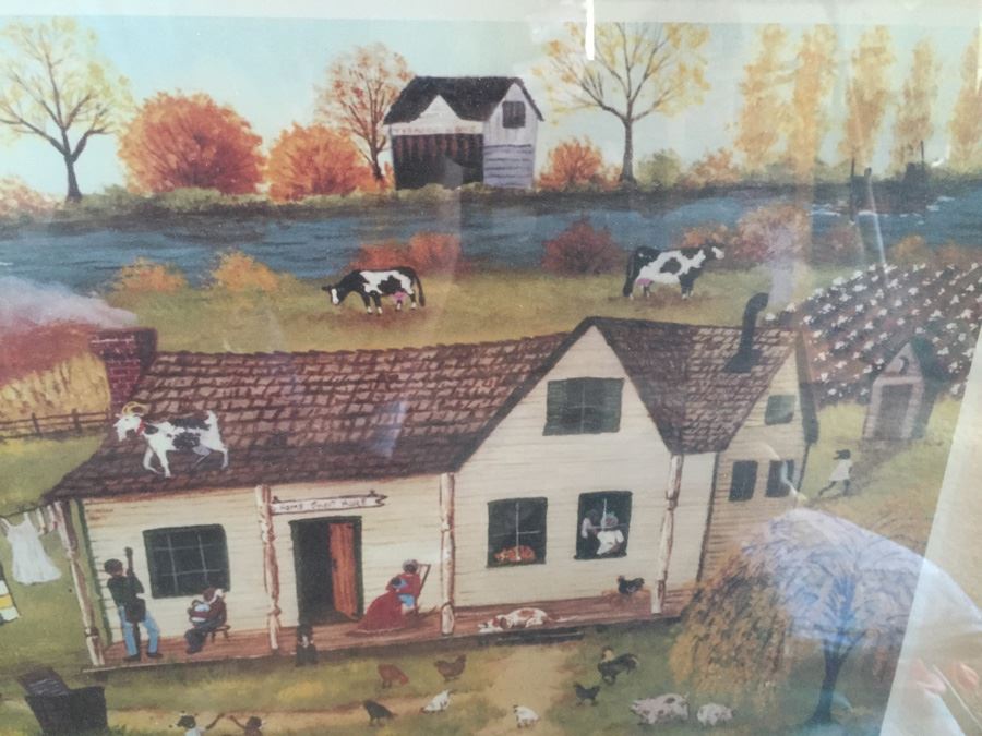 Cindy Mangutz Old Peddler Man Framed Print Primitive Americana Folk Art Print [Photo 4]