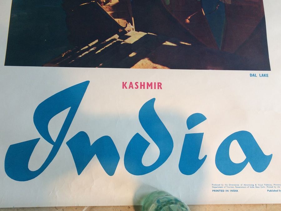 Original Vintage India Travel Poster- Kashmir, India [Photo 2]
