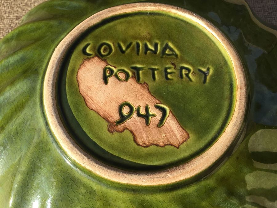 Mid-Century Covina Pottery California Green Swirled Bowl #947 Planter [Photo 5]